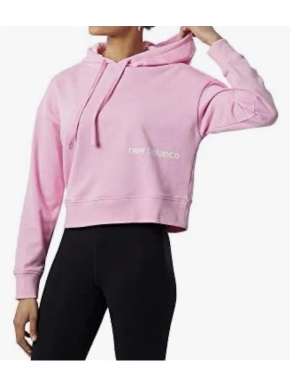 New Balance Essentials Hoodie French Terry Crop Hoodie Orbit Pink Size Medium